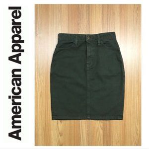 American Apparel green denim high waisted skirt